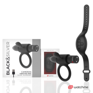 Black&silver-Cameron Penisring mit Fernbedienung Watchme-Silikon · Vibratoren (Bild 7)
