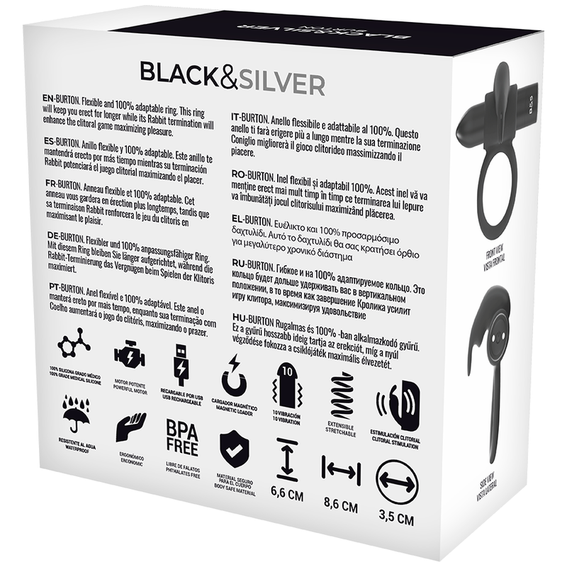 Black&silver-Burton Vibrationsring von Uhr gesteuert · Vibratoren (Bild 6)