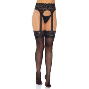 Leg Avenue Hosiery-Opache Strumpfhosen mit Lacci Garten zum Leben · Spicy Dessous & Bodystockings