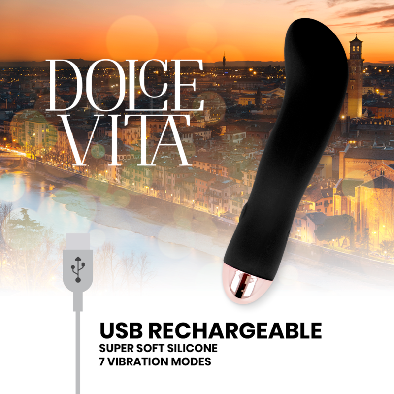 Dolce Vita-Vibrator Wiederaufladbar Two Schwarz 7 Geschwindigkeit-Silikon, 7 · Vibratoren (Bild 2)