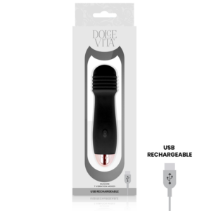 Dolce Vita-Vibrator Wiederaufladbar Three Black 7 Geschwindigkeit-Silikon, 7 · Vibratoren (Bild 3)