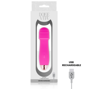 Dolce Vita-Vibrator Wiederaufladbar drei Rosa 7 Geschwindigkeit-Silikon, 7 · Vibratoren (Bild 3)