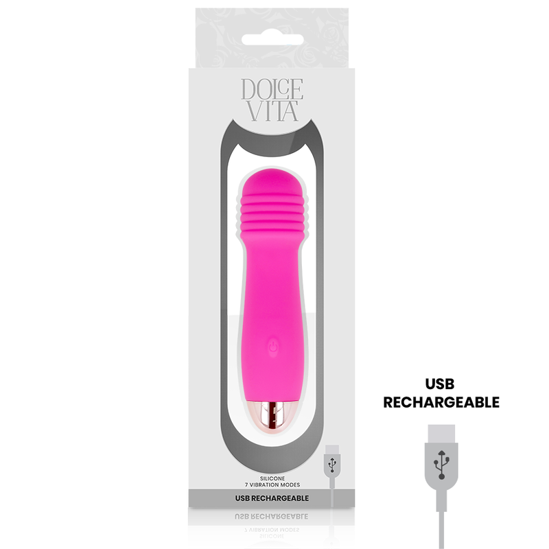 Dolce Vita-Vibrator Wiederaufladbar drei Rosa 7 Geschwindigkeit-Silikon, 7 · Vibratoren (Bild 3)