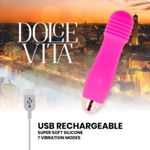 Dolce Vita-Vibrator Wiederaufladbar drei Rosa 7 Geschwindigkeit-Silikon, 7 · Vibratoren (Bild 4)