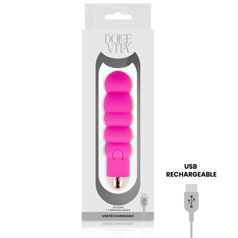 Dolce Vita-Sechs Vibrator Wiederaufladbar 7 Geschwindigkeit-Silikon · Vibratoren (Bild 6)