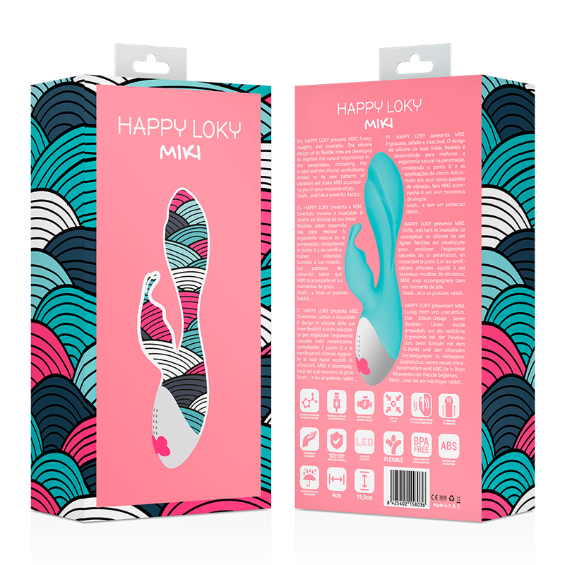 Happy Loky-Miki Rabbit Vibrator Türkis, Usb · Vibratoren (Bild 8)