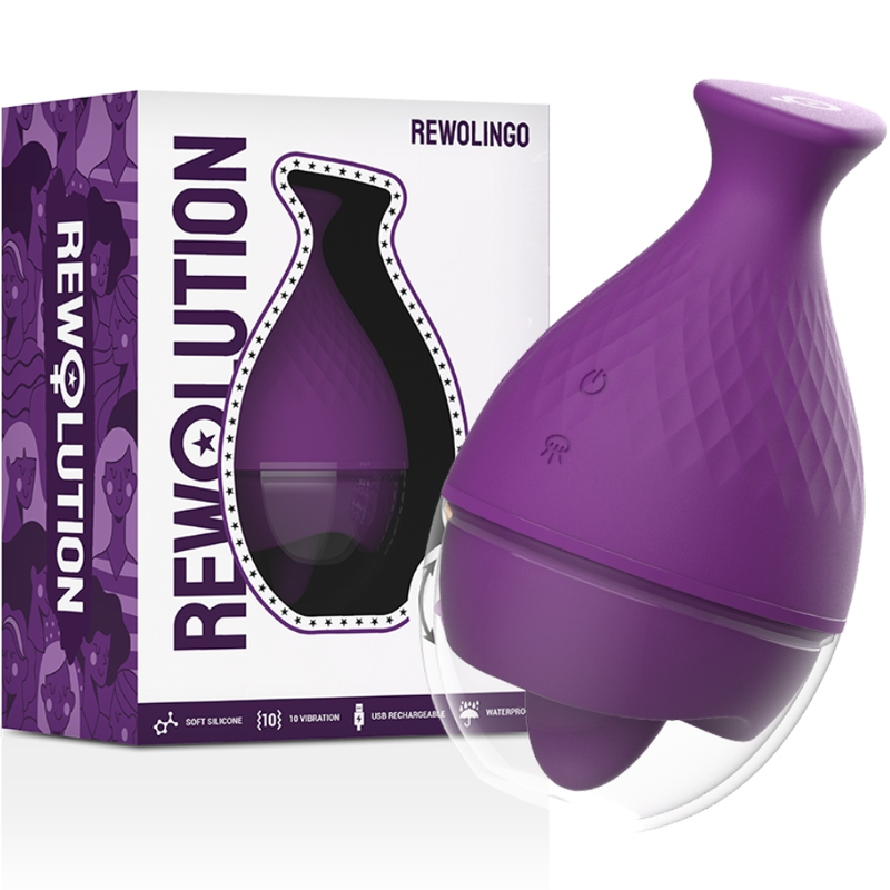 Rewolution-Rewolingo Vibrator mit Zunge-10 Stufen, wiederaufladbar