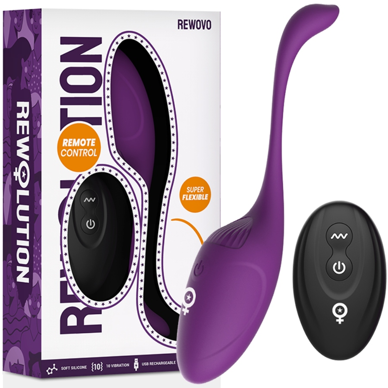 REWOLUTION REWOVO HUEVO VIBRADOR CONTROL REMOTO Rewolution-Revovo Ei Vibrator mit Fernbedienung-Silikon, 10 Geschwindigkeiten · Vibratoren