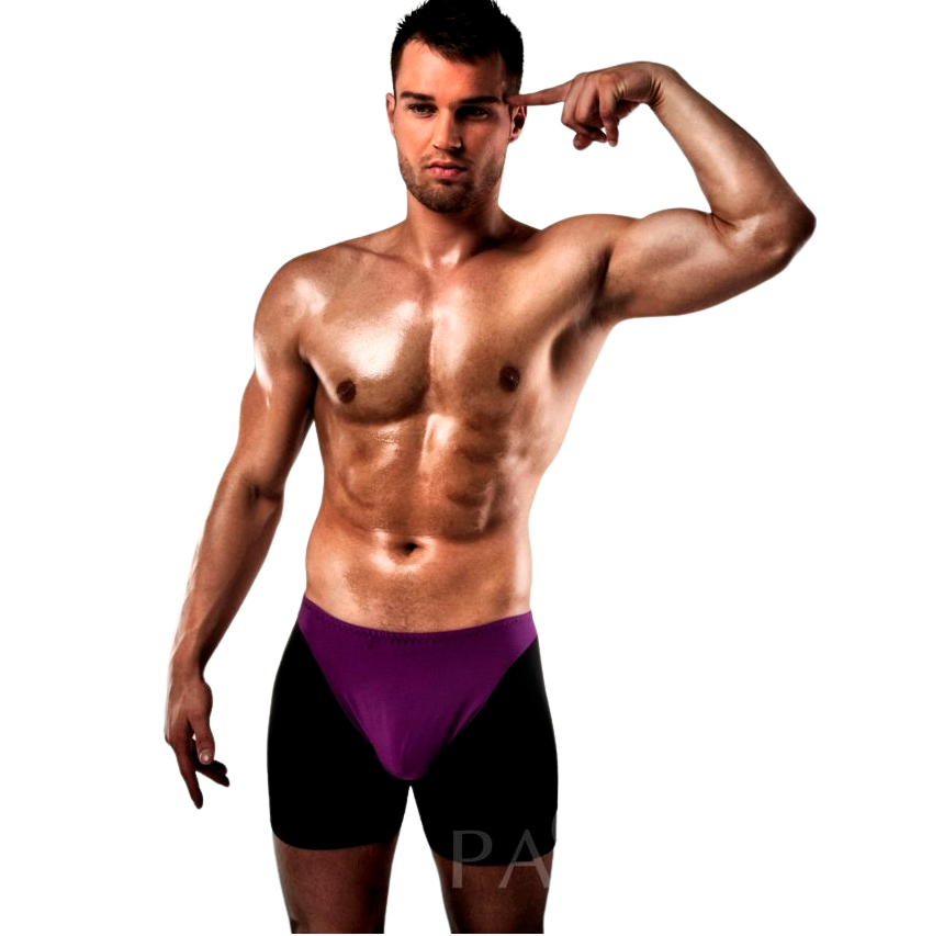Passion Men-Boxer-009 Flieder/Schwarz Erotische Unterwäsche S/M