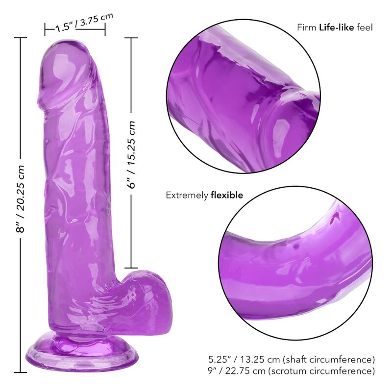 Calexotics-Size Queen Dildo Purple 15.3 cm-TPR, Wasserdicht · Vibratoren (Bild 6)