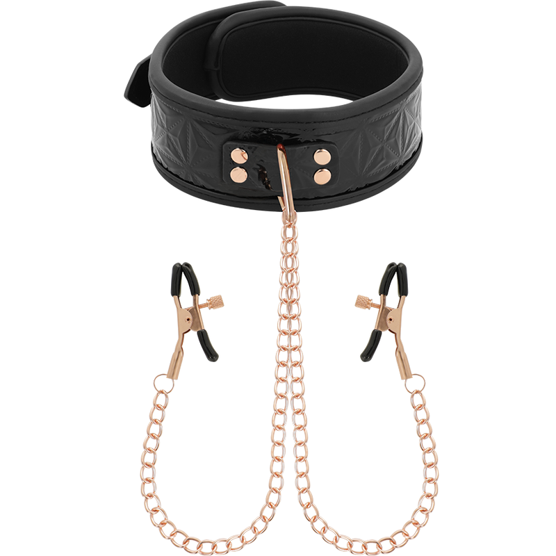 Begme-Halsband mit Nippelklemmen, mit Neopren gepolstert