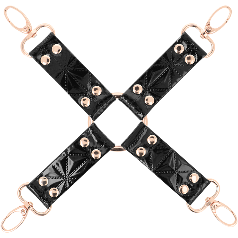 Begme Black Edition-Black Edition Hogtie aus veganem Leder-Metall