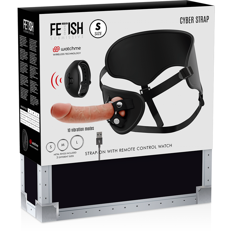 Fetish Submissive-Cyberstrap Harness mit Dildo mit doppelter Dichte · Strap-on & Harness (Bild 10)