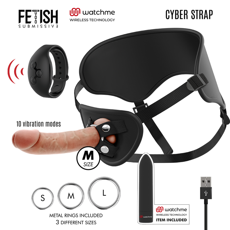 Fetish Submissive-Cyberstrap Harness mit Dildo und Vibrator · Vibratoren (Bild 11)