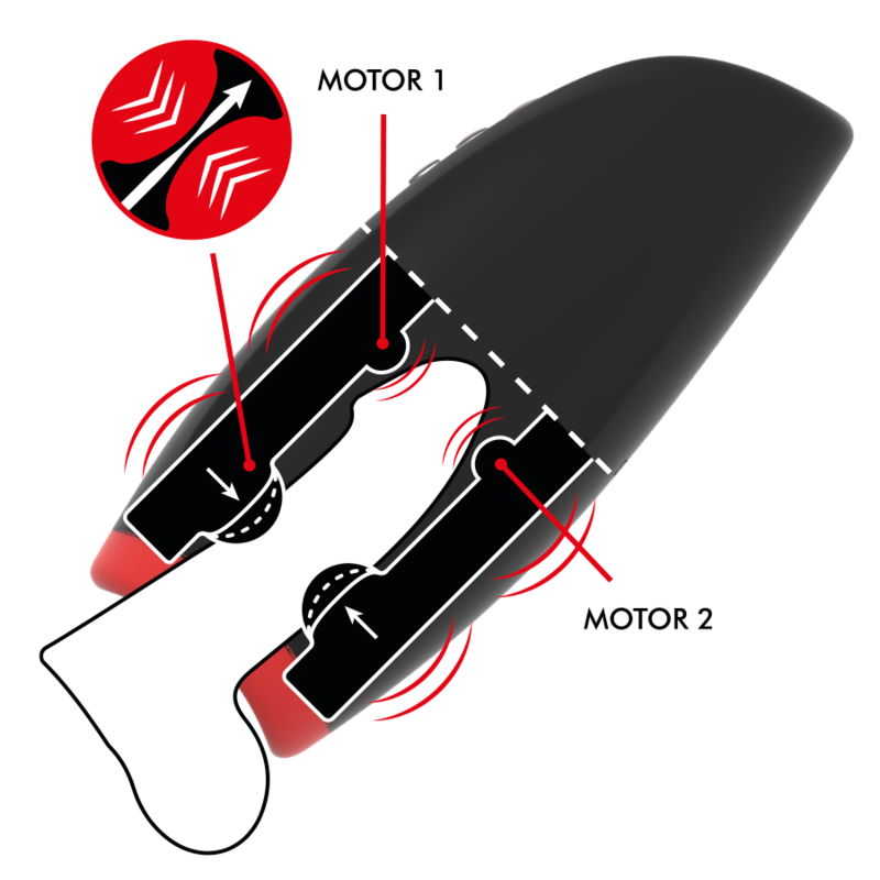 Jamyjob-Novax Masturbator a Vibration und Kompression-Silikon, 10 · Vibratoren (Bild 2)