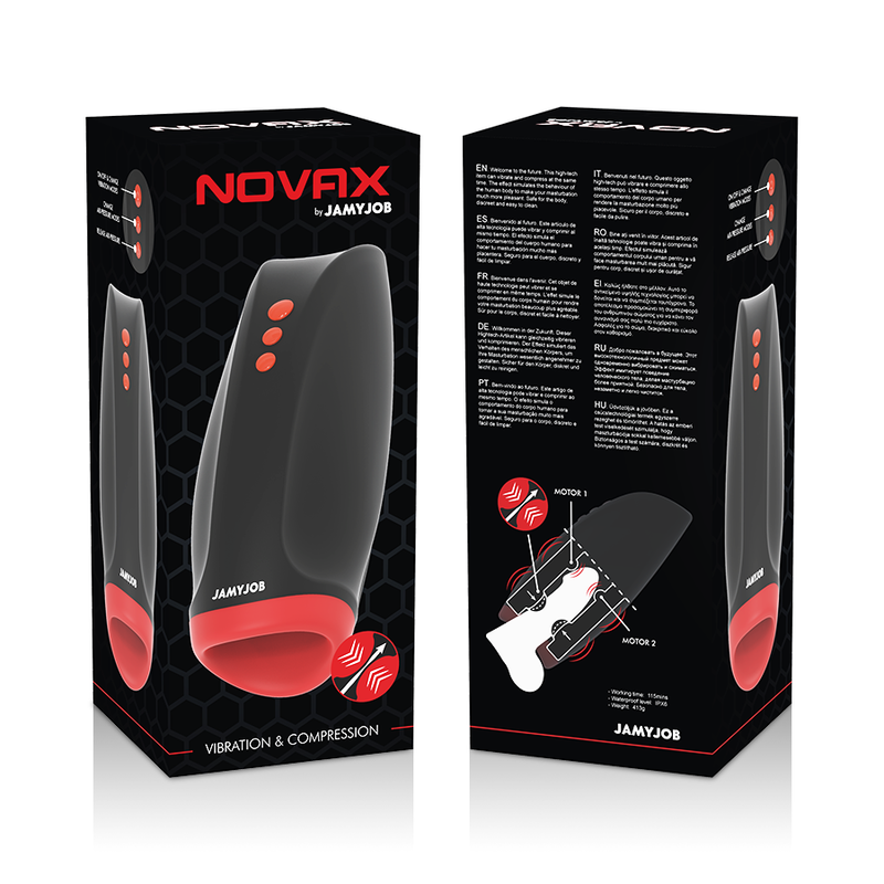 Jamyjob-Novax Masturbator a Vibration und Kompression-Silikon, 10 · Vibratoren (Bild 5)