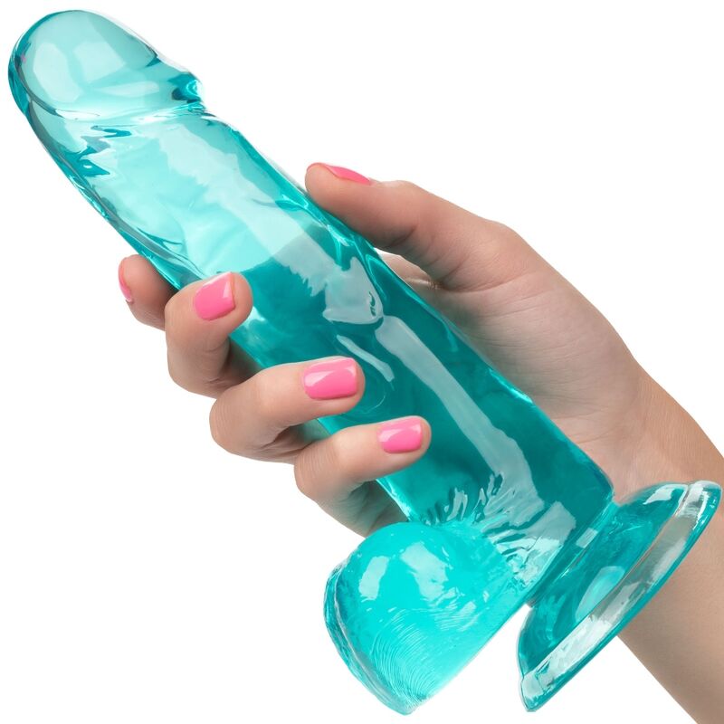 Calexotics-Size Queen Dildo Blue 15.3 cm-TPR, Wasserdicht, Saugnapf · Vibratoren (Bild 2)