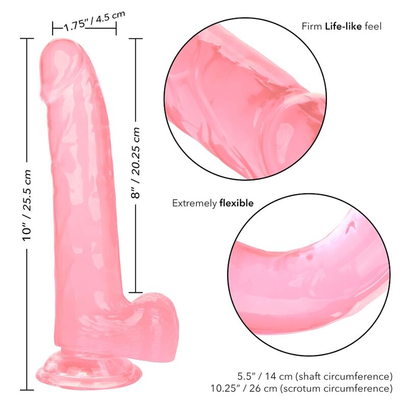 Calexotics-Größe Queen Dildo Rosa 20.3 cm-TPR, Wasserdicht, Saugnapf · Vibratoren (Bild 2)