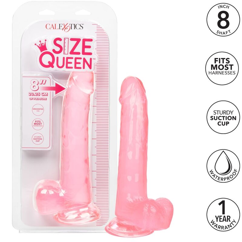 Calexotics-Größe Queen Dildo Rosa 20.3 cm-TPR, Wasserdicht, Saugnapf · Vibratoren (Bild 5)