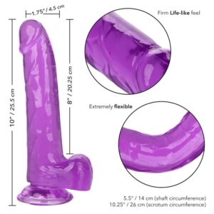 Calexotics-Größe Queen Dildo Lila 20.3 cm-TPR, Wasserdicht, Saugnapf · Vibratoren (Bild 4)