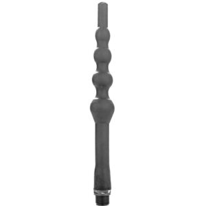 All Black-Analdusche mit Perlen aus Silikon 27 cm