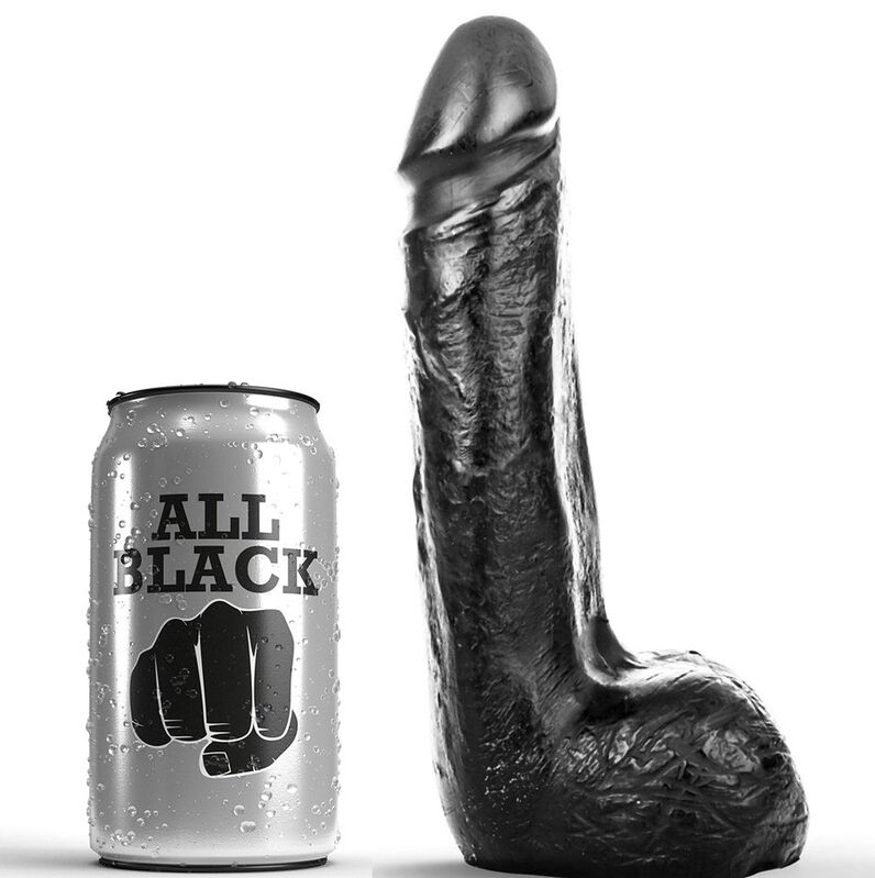 All Black-Dildo Realistisch Weich Schwarz 20 Cm-TPR · Sextoys