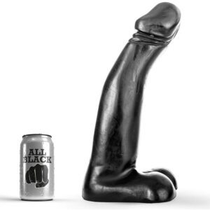 All Black-Realistischer Fisting-Dildo Schwarz 29 cm-Silikon