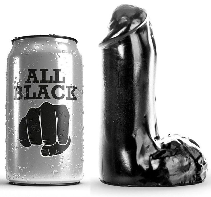 All Black-Dildo Realistisch 13 Cm-Silikon · Sextoys
