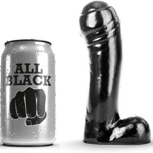 All Black-Dildo Schwarz 15 cm-Silikon