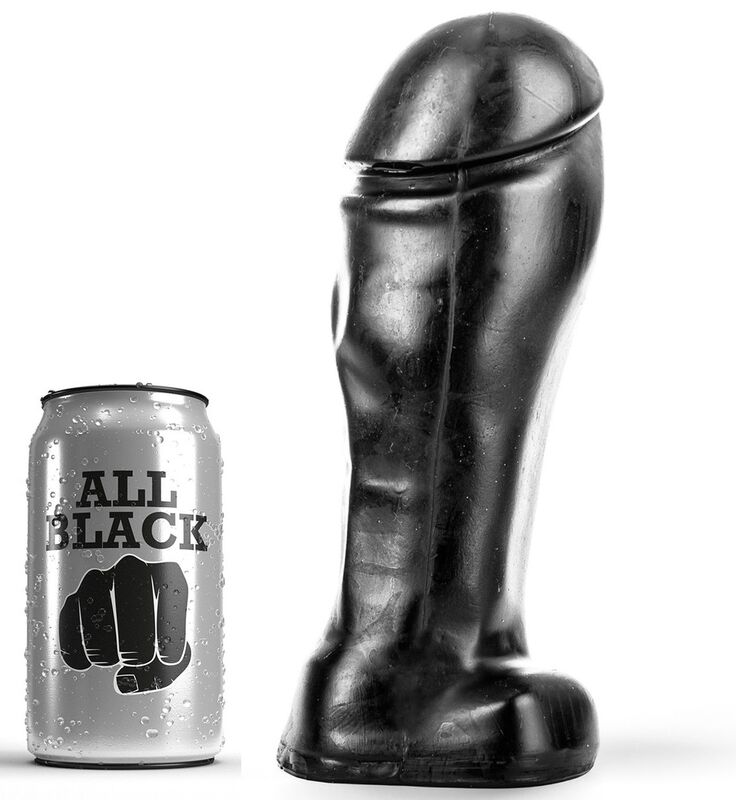 All Black-Dong 22 cm Broad Toe-Silikon