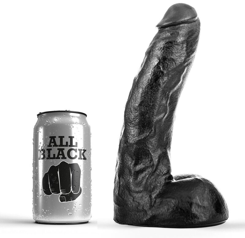 All Black-Dildo 22 cm Dong-Silikon · Sextoys