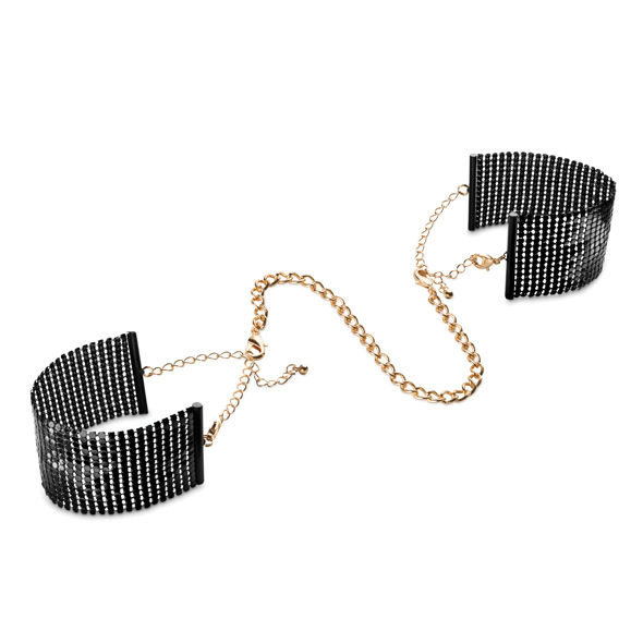 Bijoux Indiscrets-Metallischer Handschellen-Design im Metallnetz · Spielzeug aus Glas & Metall