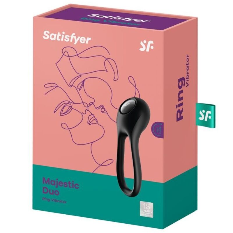 Satisfyer Ring-Majestic Duo Ring Vibrator Schwarz-Silikon, 12 Geschwindigkeiten · Sextoys (Bild 4)