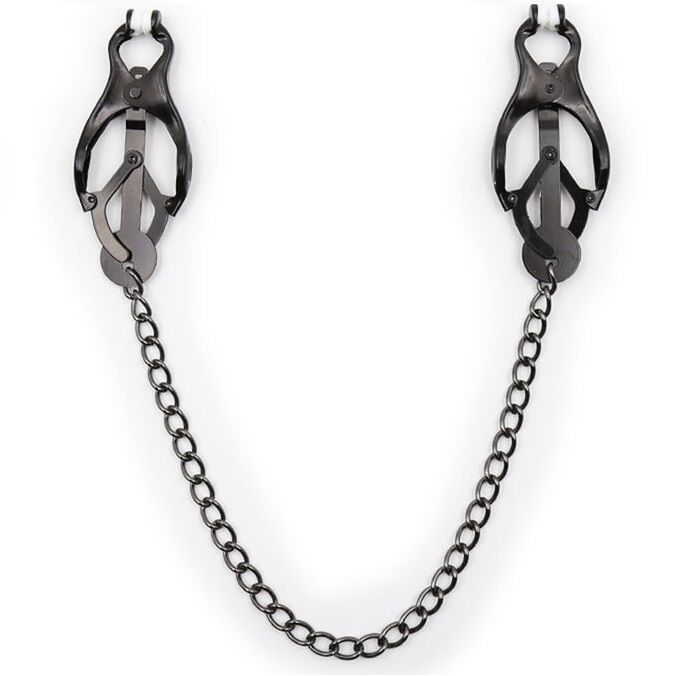 Ohmama Fetish-Möpse für japanische Ketten Nippel Schwarz-Metal · Sextoys