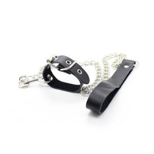 Ohmama Fetish-Halskette Penis und Lederarmband mit Metallkette · Spielzeug aus Glas & Metall (Bild 3)