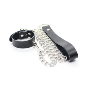 Ohmama Fetish-Halskette Penis und Lederarmband mit Metallkette · Spielzeug aus Glas & Metall (Bild 5)