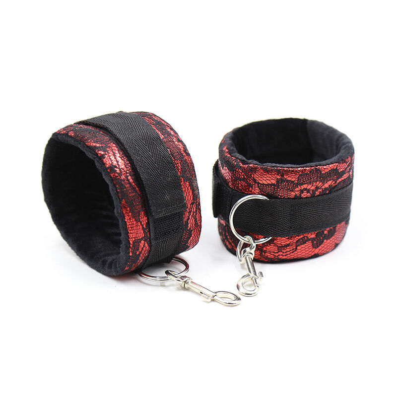 Ohmama Fetish-Handschellen Samt mit Nylon-PVC-Band · Sextoys