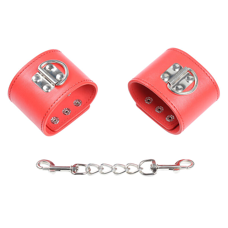 Ohmama Fetish-Handschellen Rot mit Verschluss Snap-Metal · Sextoys (Bild 6)