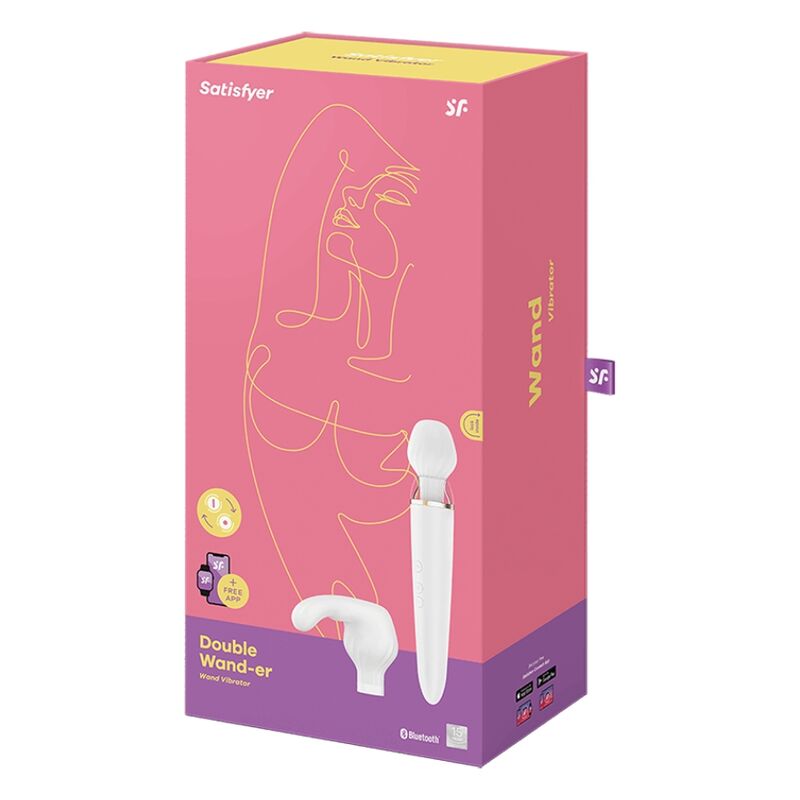 Satisfyer Wand-Double Wand-er White-Silikon App, 12 Geschwindigkeiten · Vibratoren (Bild 4)