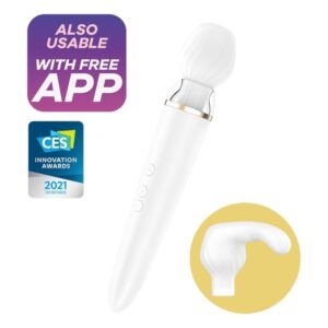 Satisfyer Wand-Double Wand-er White-Silikon App, 12 Geschwindigkeiten · Vibratoren