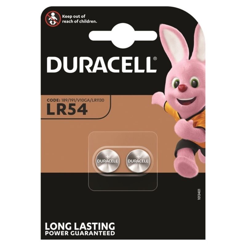 Duracell-Alkaline-Knopfzelle LR54 LR1130 AG10 1,5V 2 Stk.