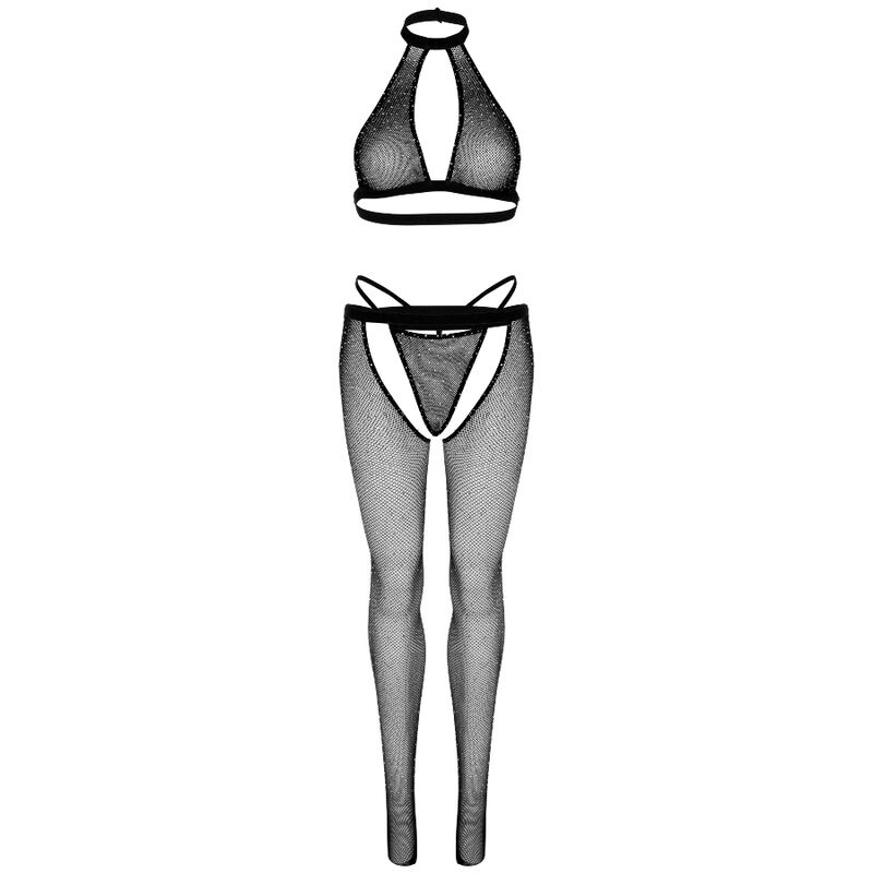 Leg Avenue Sets-3 Stk. Set Netzwerk mit Strass: Top, Tanga · Spicy Dessous & Bodystockings (Bild 5)
