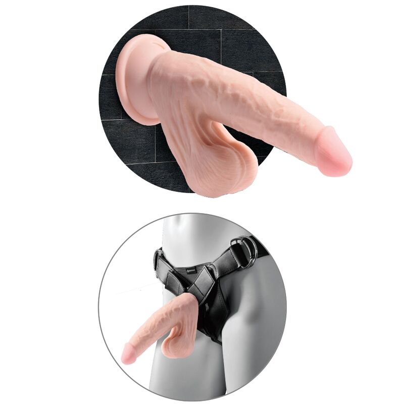 King Cock-Plus 3D Dildo Kugelschwingung 24,5 cm Ton Open-TPE · Strap-on & Harness (Bild 4)