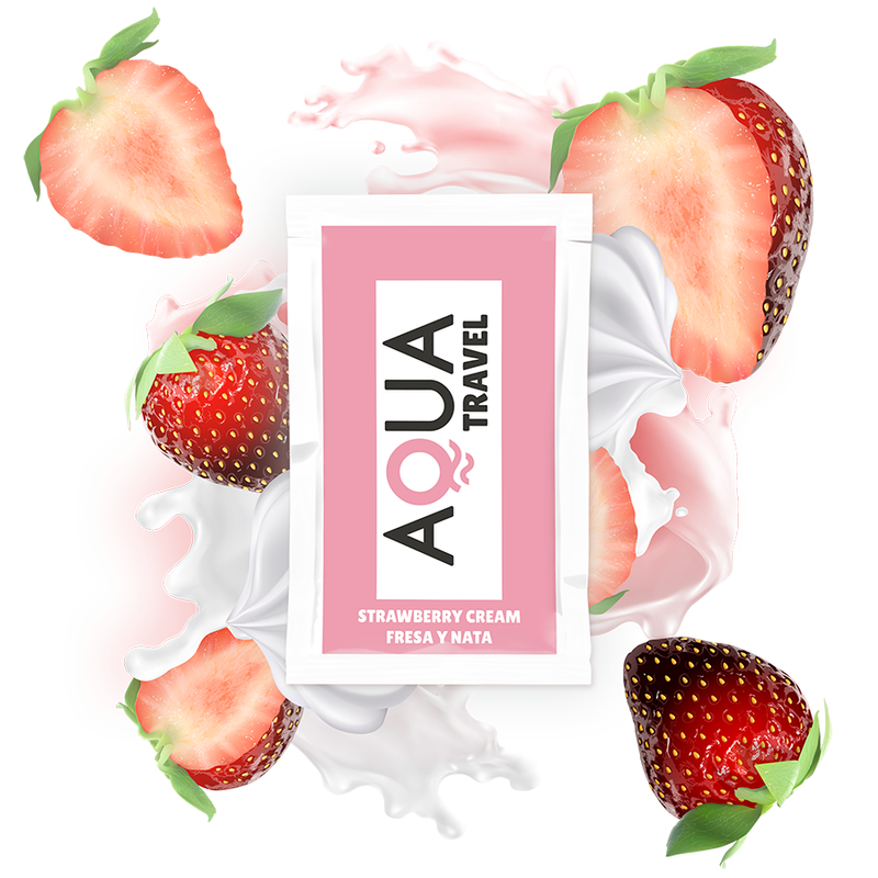 Aqua Travel-Gleitgel auf Wasserbasis Aroma Erdbeere mit Sahne 6 ml
