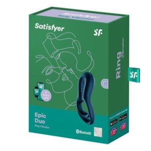 Satisfyer Connect-Epic Duo Ring Vibrator App Blue-Silikon, 12 · Spielzeug für Paare (Bild 2)