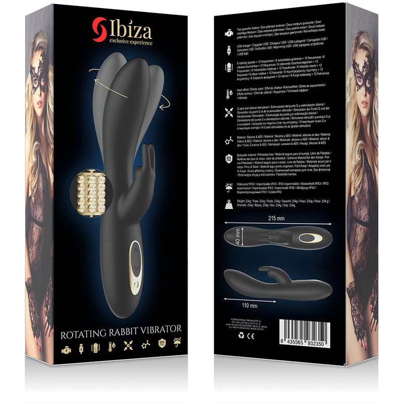 Ibiza Technology Leistungsstarker Perlmuttrotator mit Rabbit-Silikon, 5 · Vibratoren (Bild 8)