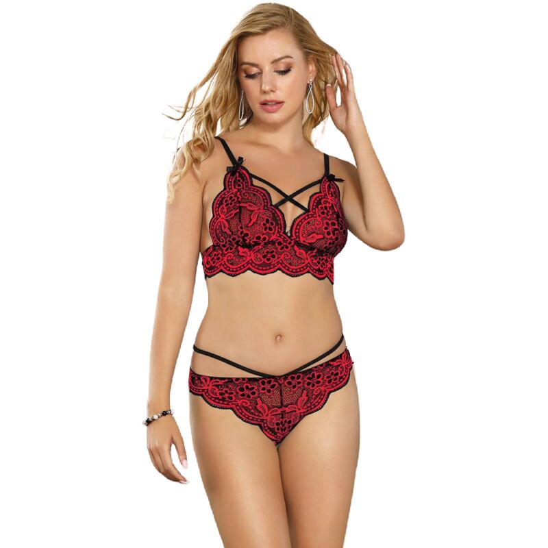 SUBBLIME TWO PIECES SET LACE TOP AND PANTIES S/M Subblime-Set von zwei Stücke Spitze und Tanga · Sexy Damen-Dessous