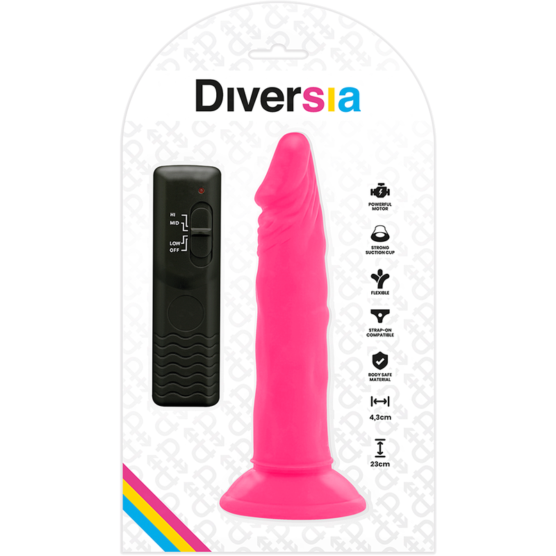 Diversia-Dildo Vibrator Flexible Rosa 23 cm -o- 4.3 cm-TPE · Vibratoren (Bild 3)