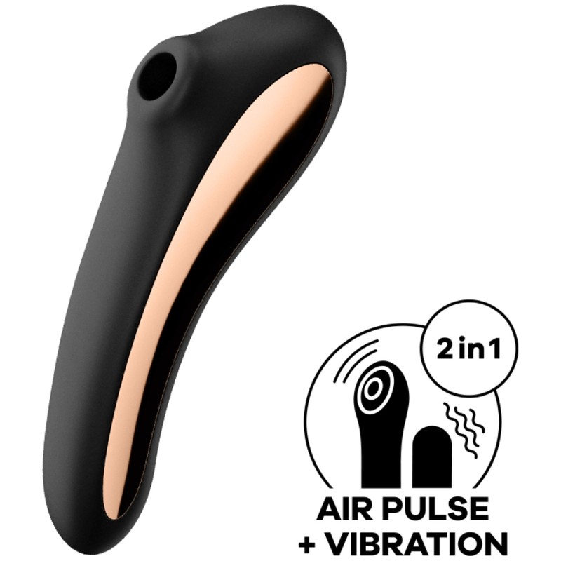 Satisfyer Air Pulse-Dual Kiss Air Pulse Vibrator Schwarz-Silikon · Vibratoren (Bild 2)