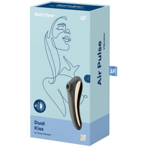 Satisfyer Air Pulse-Dual Kiss Air Pulse Vibrator Schwarz-Silikon · Vibratoren (Bild 4)